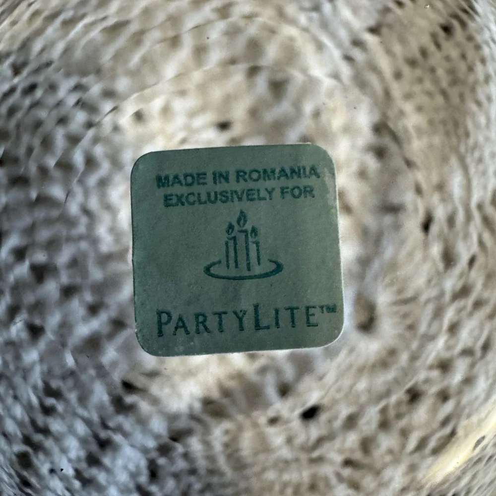 Vintage Party Lite Glass Bowl with Gold Accents